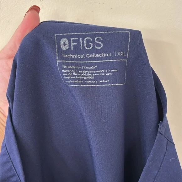 FIGS Casma Three-Pocket Scrub Top Navy Size XXL - Picture 8 of 9